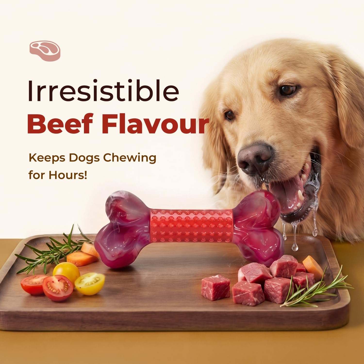 Thumbnail 2 de ChienBox Indestructible Nylon Chew Toy for Aggressive Chewers (Beef Flavour)