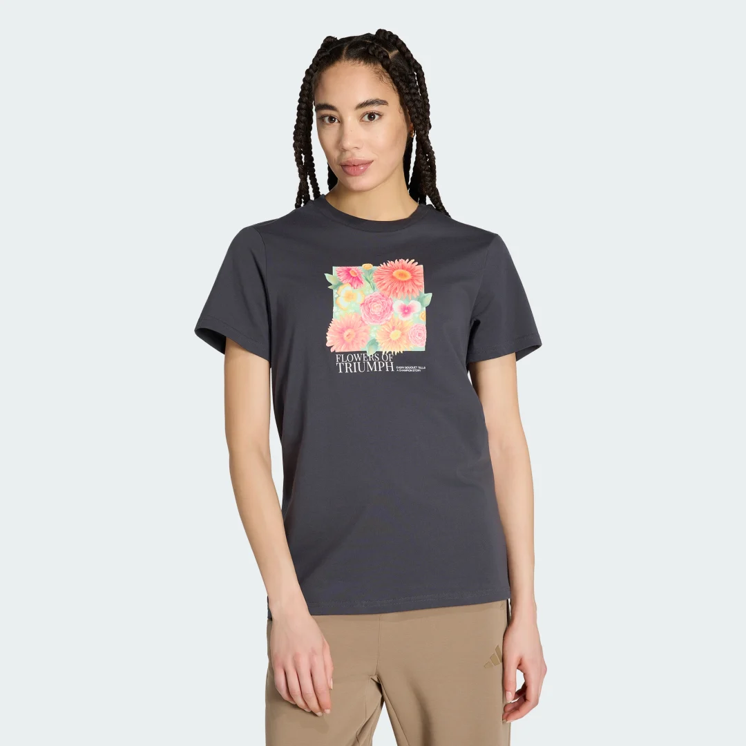 Detalle de Camiseta estampada floral de corte holgado 2 de Adidas