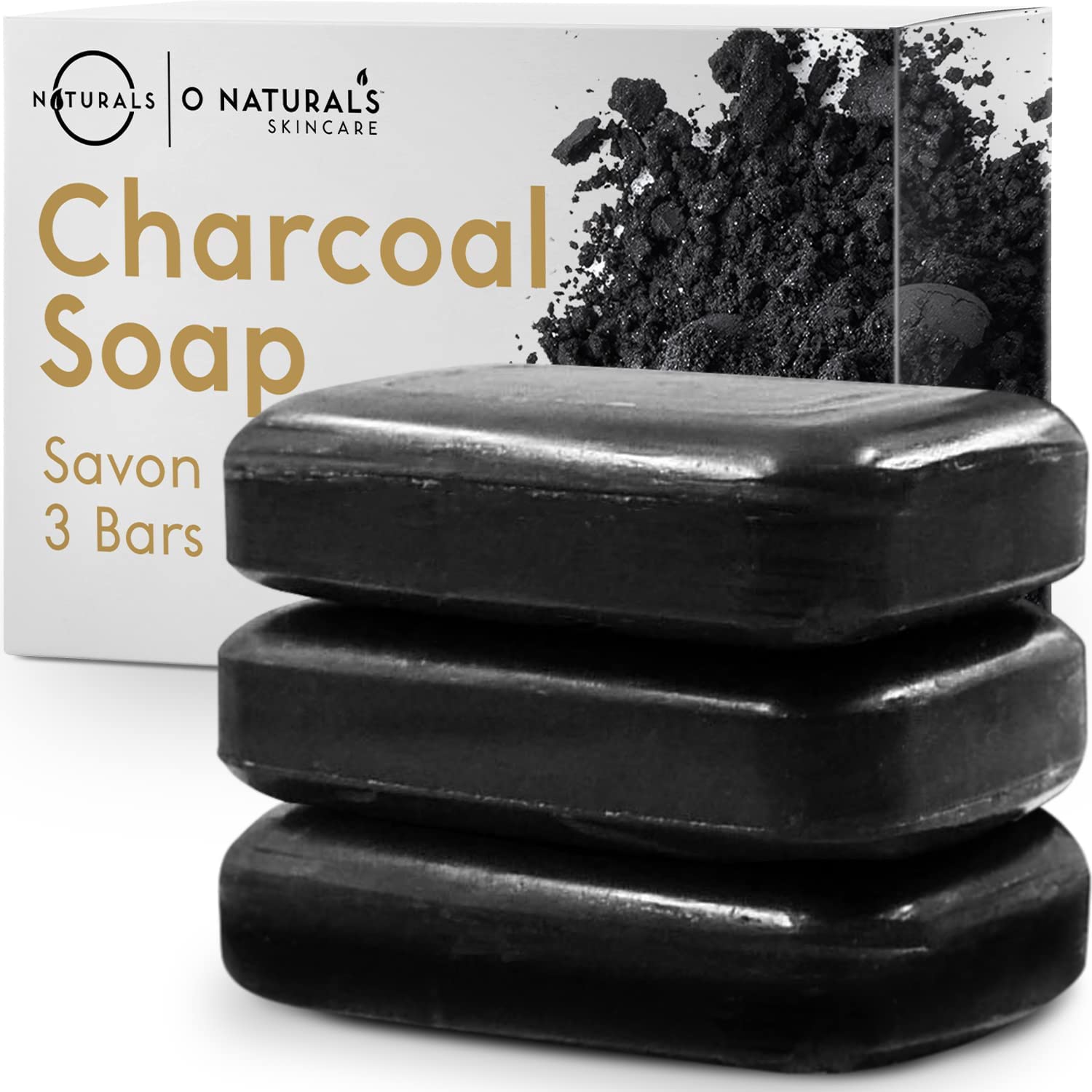 Detalle de Aktivkohle Schwarze Seife Festes Duschgel – Naturkosmetik, vegan, 342 g