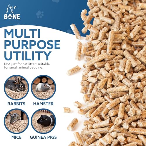 Detalle de Fur & Bone 2 x 30L Cat Litter – Ultra Absorbent Biodegradable Wooden Pellets with Natural Scandinavian Timber Aroma