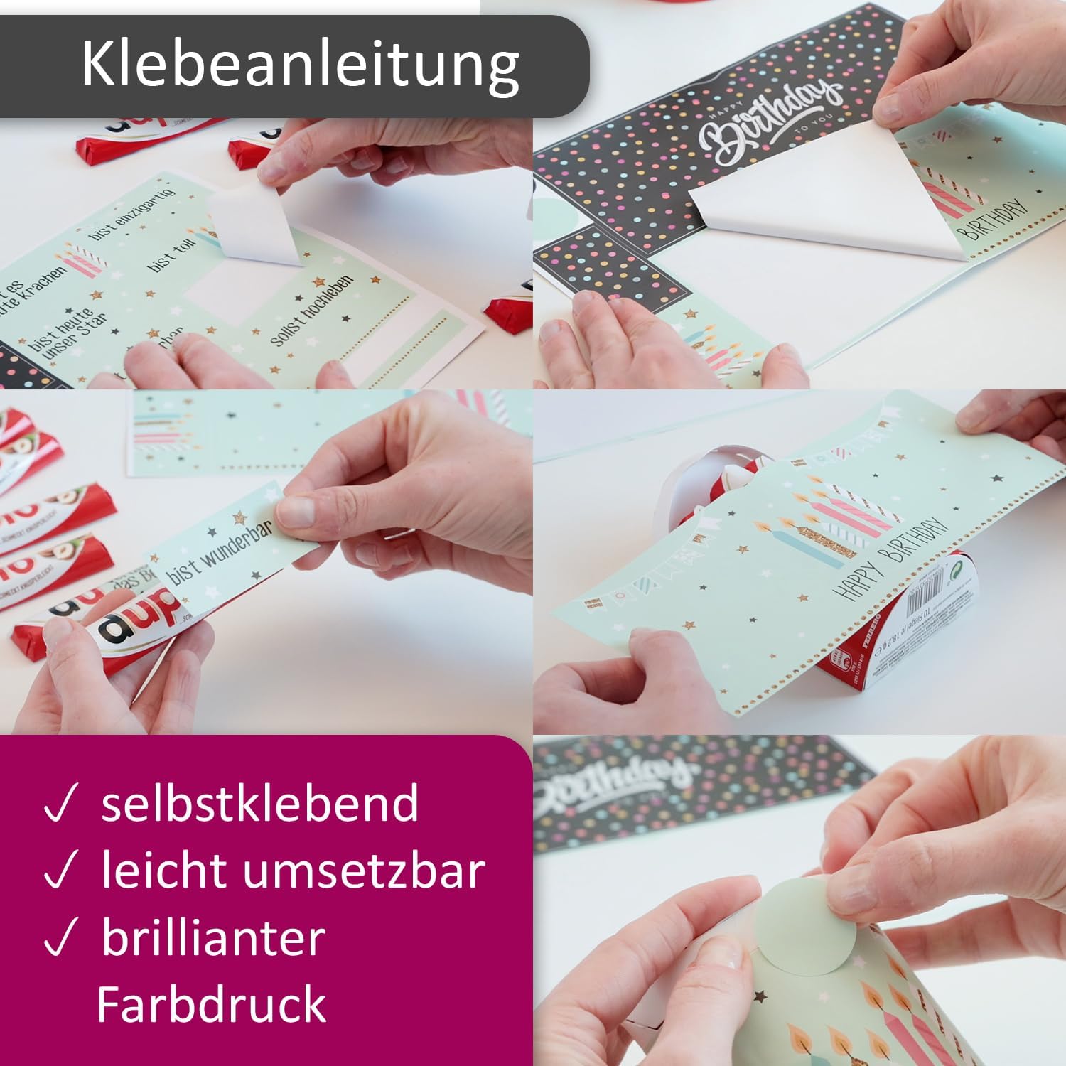 Thumbnail 2 de younikat Vatertagsgeschenk-Aufkleber „Bester Papa“ – passend für 2 Duplo-Schokoriegel-Packungen (you0006)