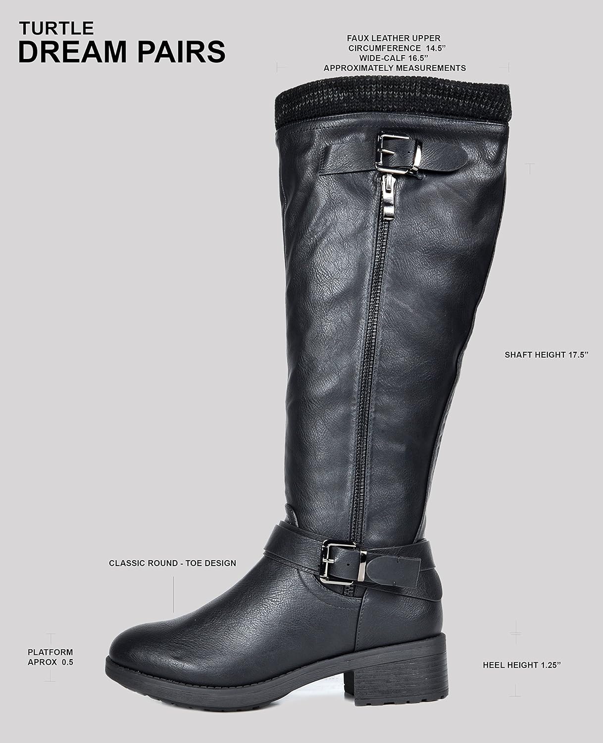 Detalle de DREAM PAIRS Knee-High Boots, Wide Calf