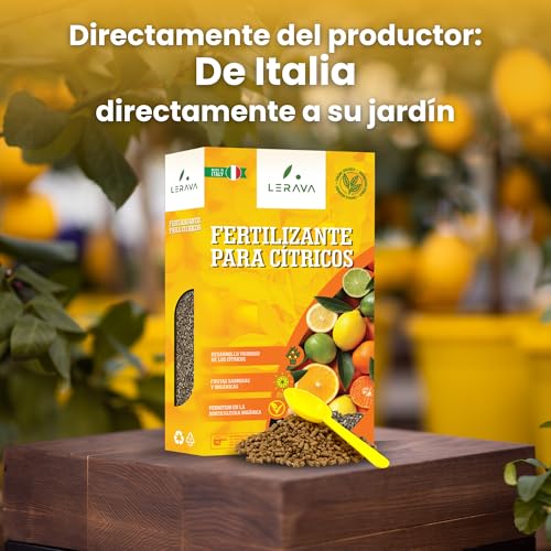 Detalle 2 de LERAVA Abono cítricos (800 g): fertilizante orgánico para limoneros, naranjos y más, con vaso dosificador