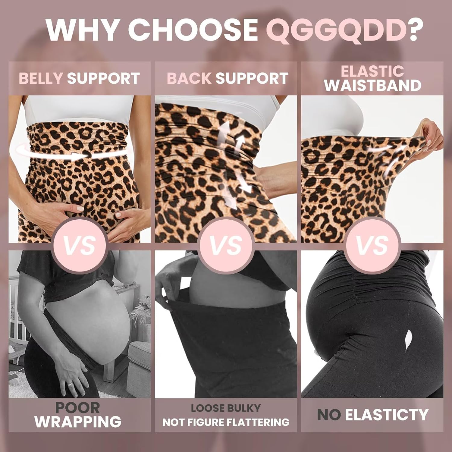 Thumbnail 3 de QGGQDD Maternity Biker Shorts Over Belly High Waisted for Pregnancy Yoga Workouts