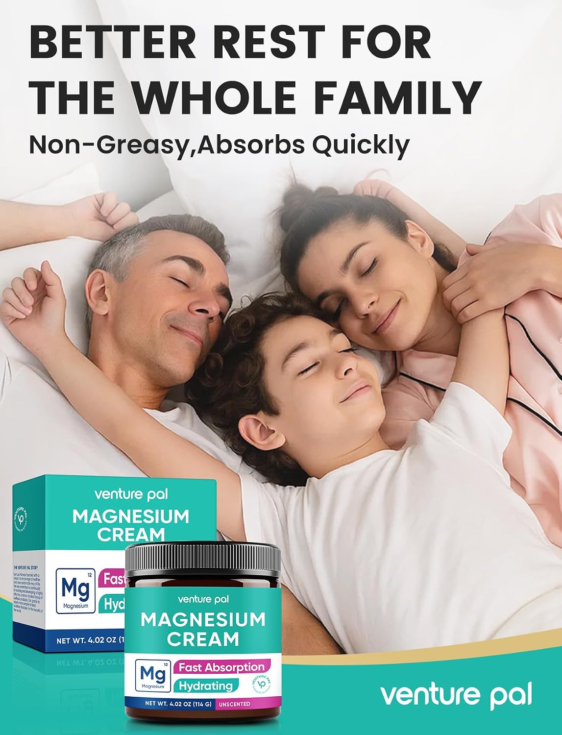 Detalle de Venture Pal Topical Magnesium Cream: Fast-Absorbing Hydration with Coconut Oil, Shea Butter & Hyaluronic Acid
