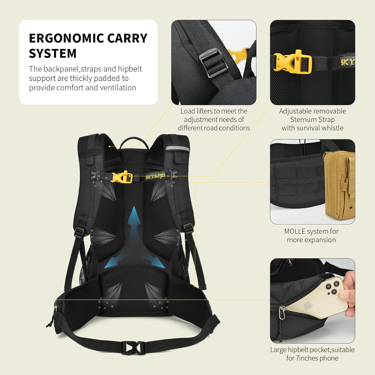 Detalle 2 de SKYSPER BOGDA 35 Wanderrucksack 35 L