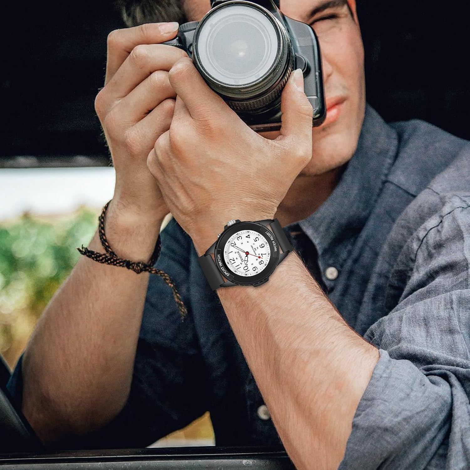 Detalle de TENOCK Damen Sportliche Armbanduhr – Analoge Quarz Uhr mit Nachtlicht, 50M wasserdicht
