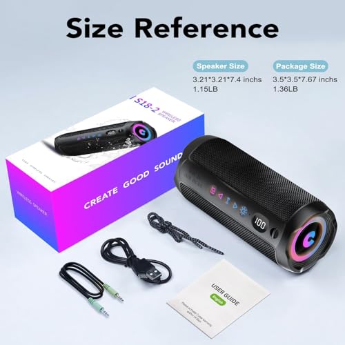 Thumbnail 7 de Altavoz Bluetooth Portátil 25W coioc: sonido envolvente 360°, IPX7 y RGB para exteriores
