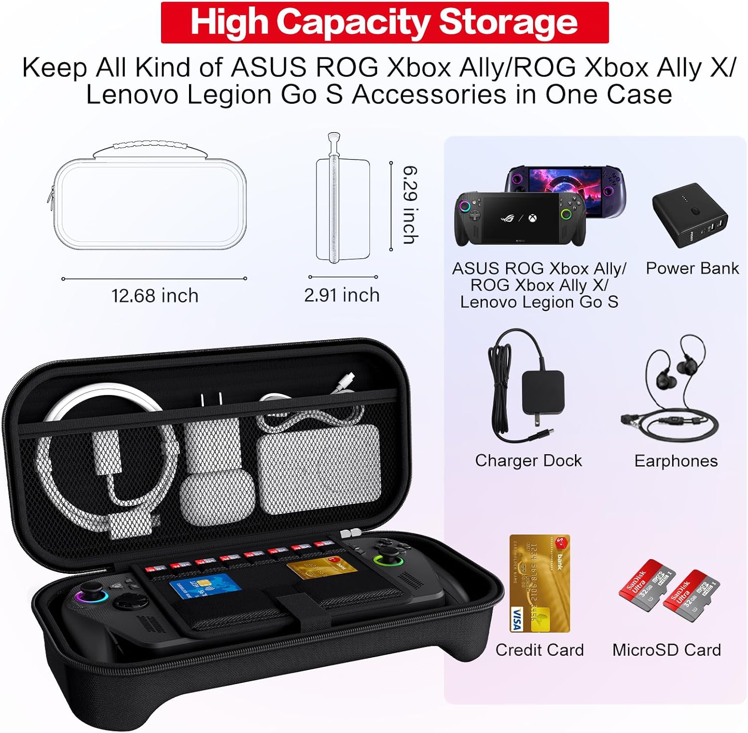 Thumbnail 2 de iVoler Custodia per ROG Ally 7" con scomparti e 8 slot