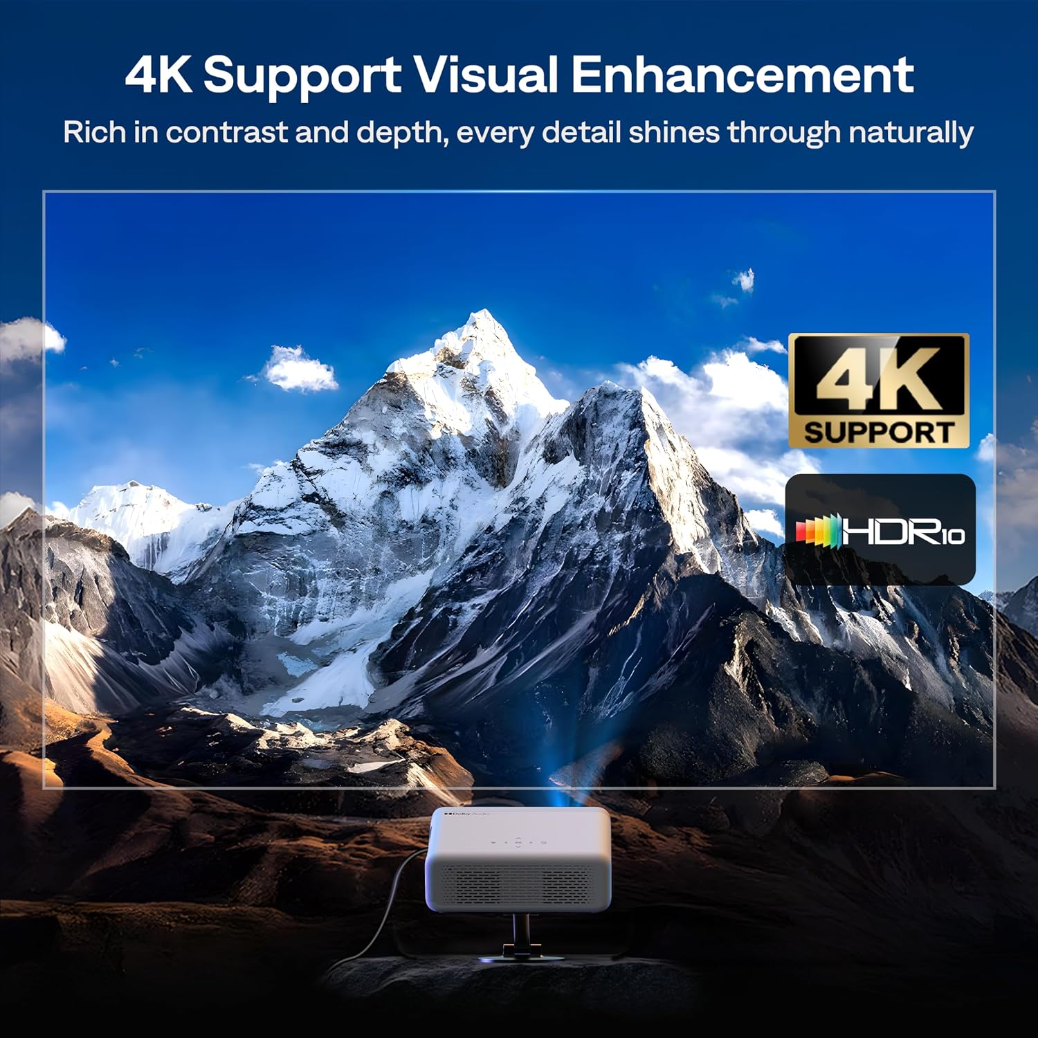 Detalle 2 de Aurzen EAZZE D1G 4K Smart Projector 📽