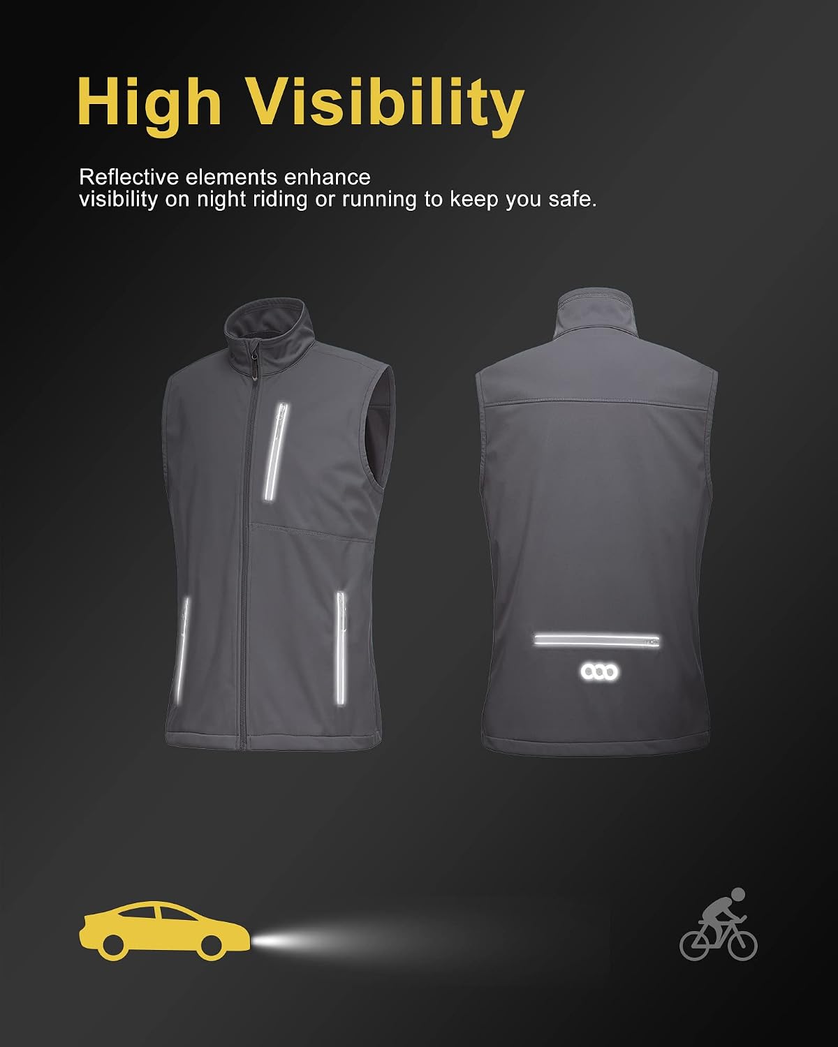 Thumbnail 2 de 33,000ft Men’s Lightweight Softshell Gilet – Windproof, Waterproof, Breathable Cycling & Running Vest