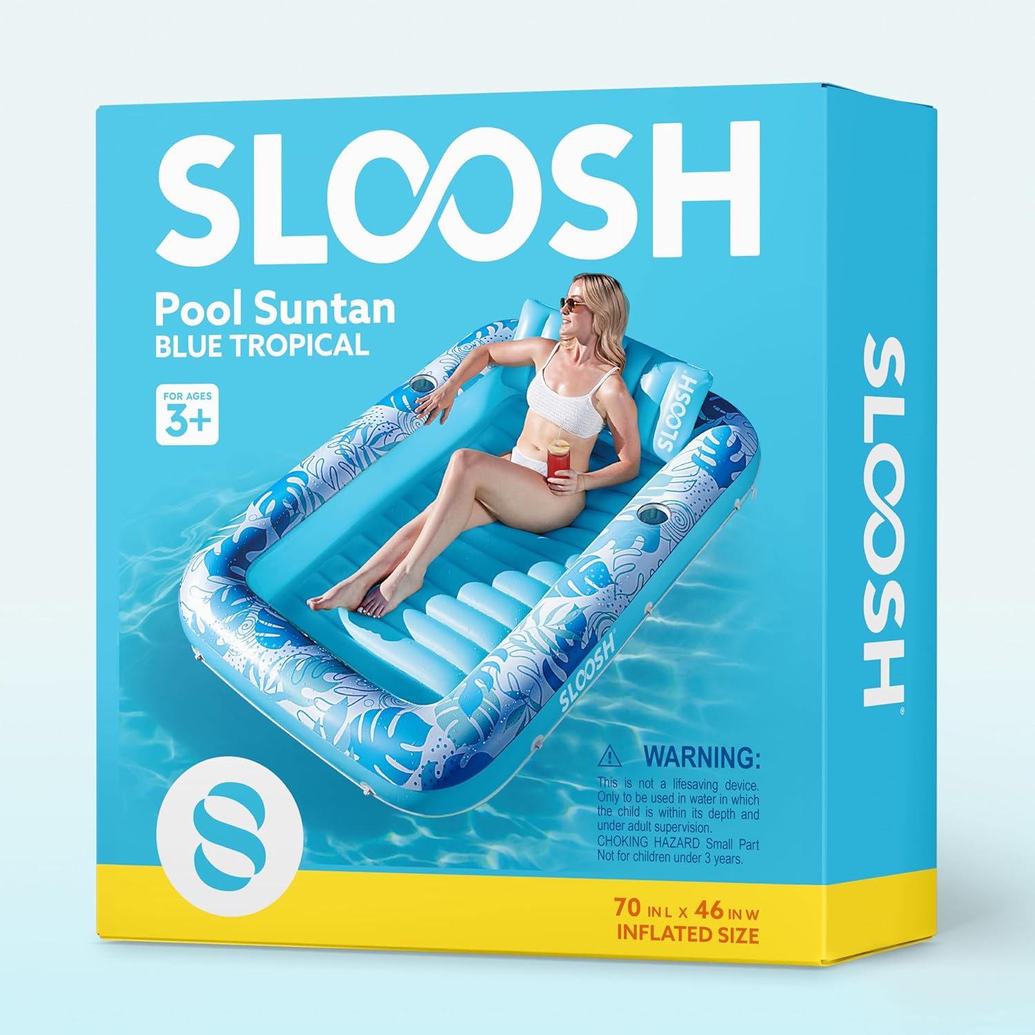 Thumbnail 6 de Sloosh Flotteur de Piscine Bronzage Lounge ☀️ 70" x 46"