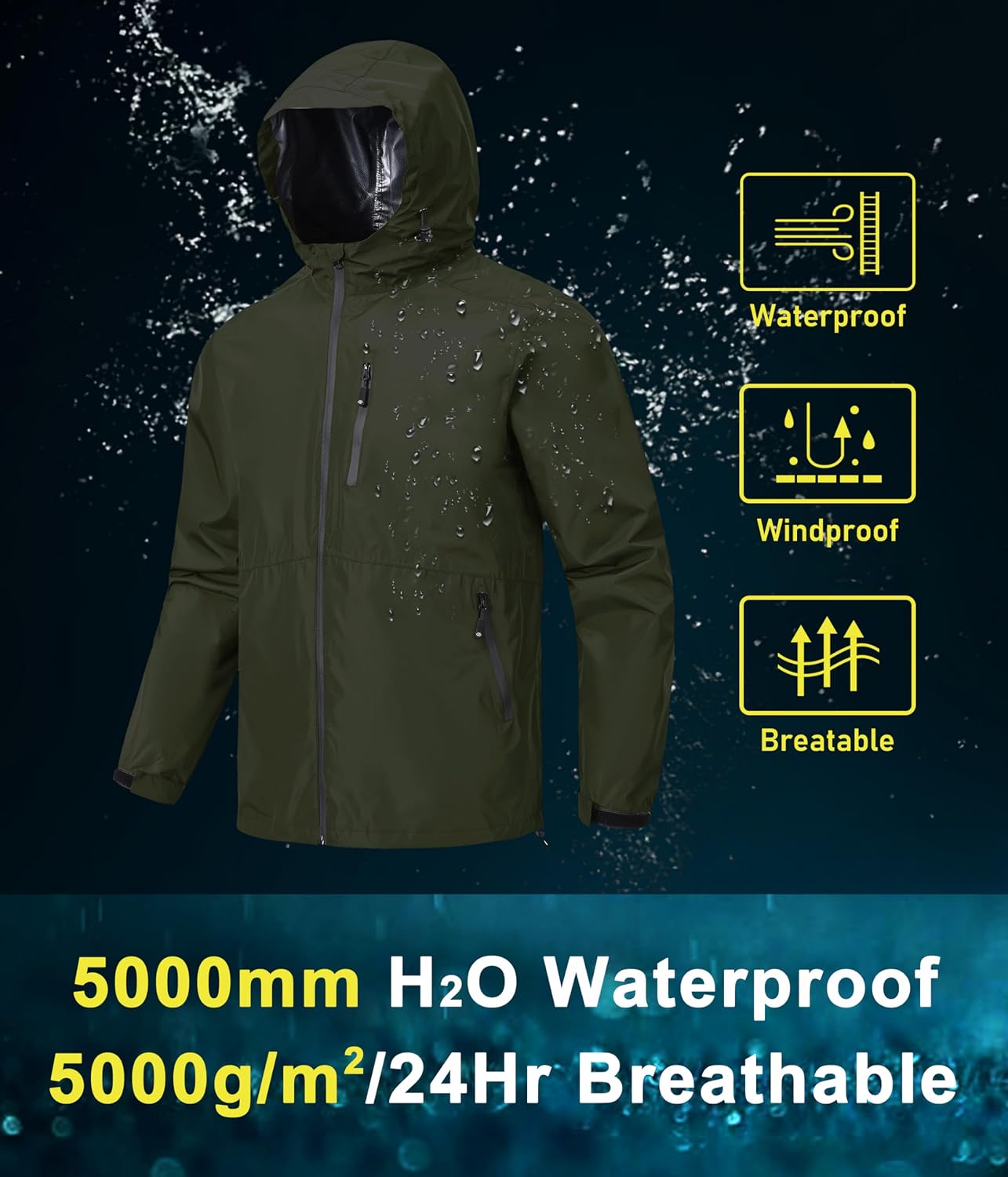 Detalle 2 de MoFiz Homme Veste imperméable 5000mm