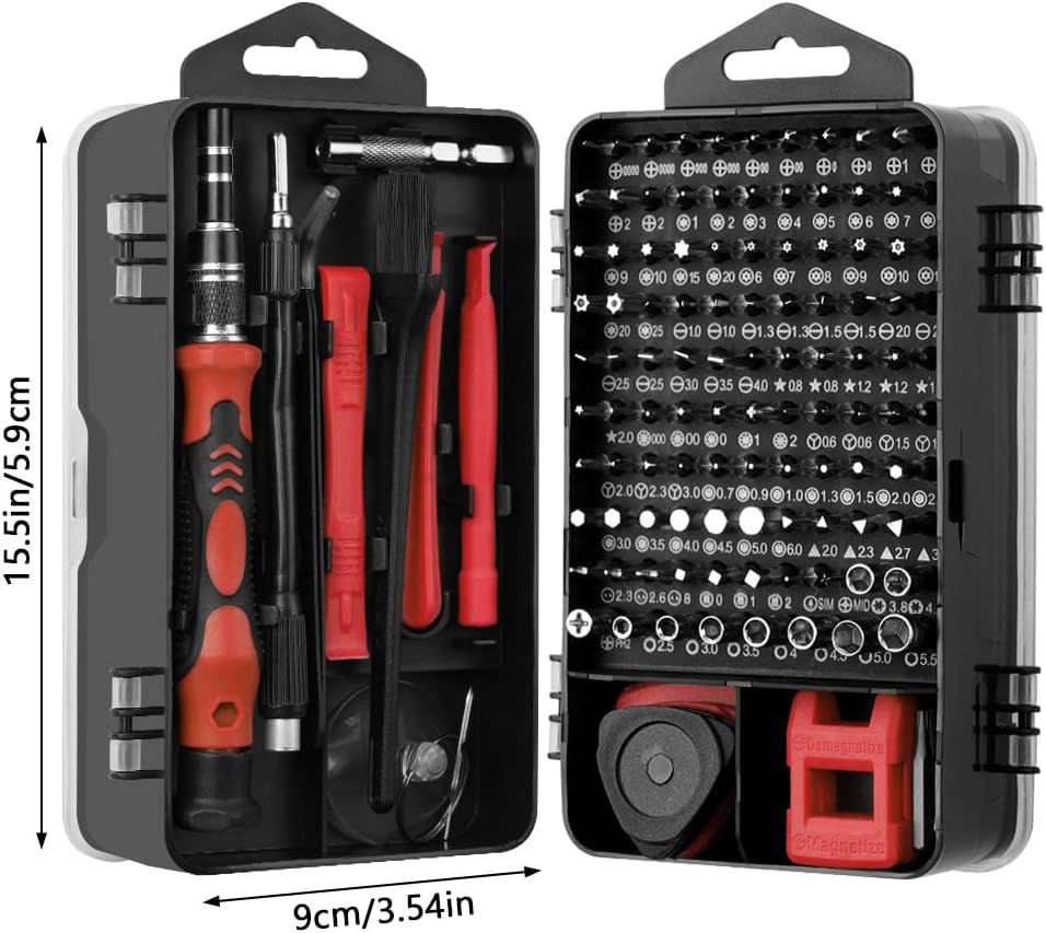 Detalle de OSDUE 124-in-1 precisieschroevendraaierset met 101 bits en magnetische opslag