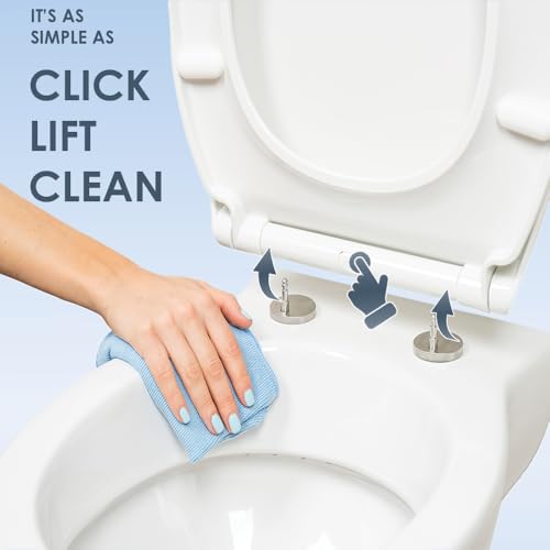 Detalle de AQUALONA Premium Thermoplastic Toilet Seat with Soft Close, Oval White