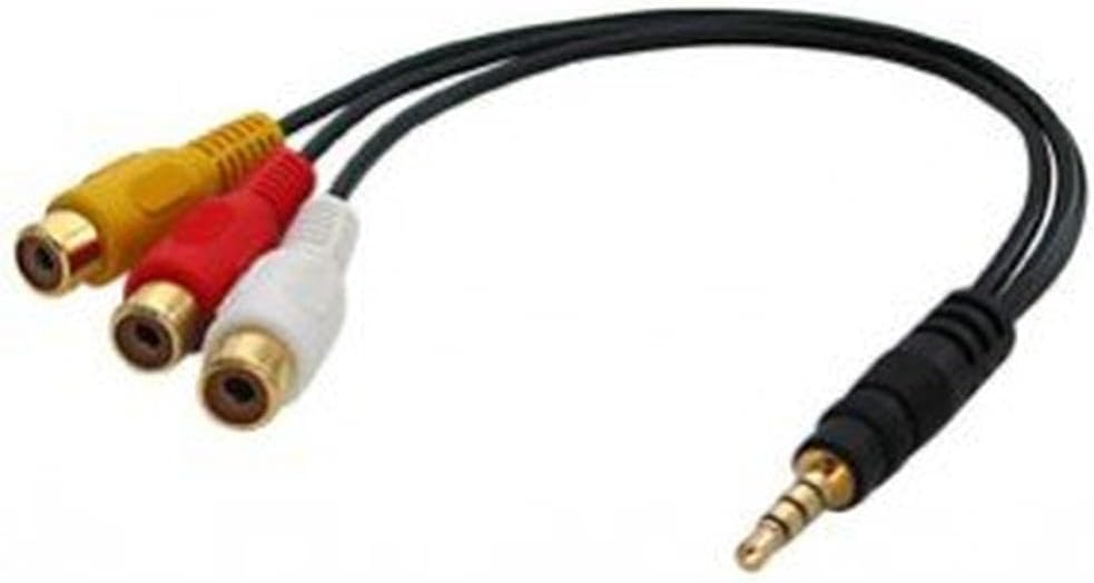 Detalle de LINDY 35539 Audio-Video-Adapter: 4-Segment 3,5mm Stecker zu 3x Cinch