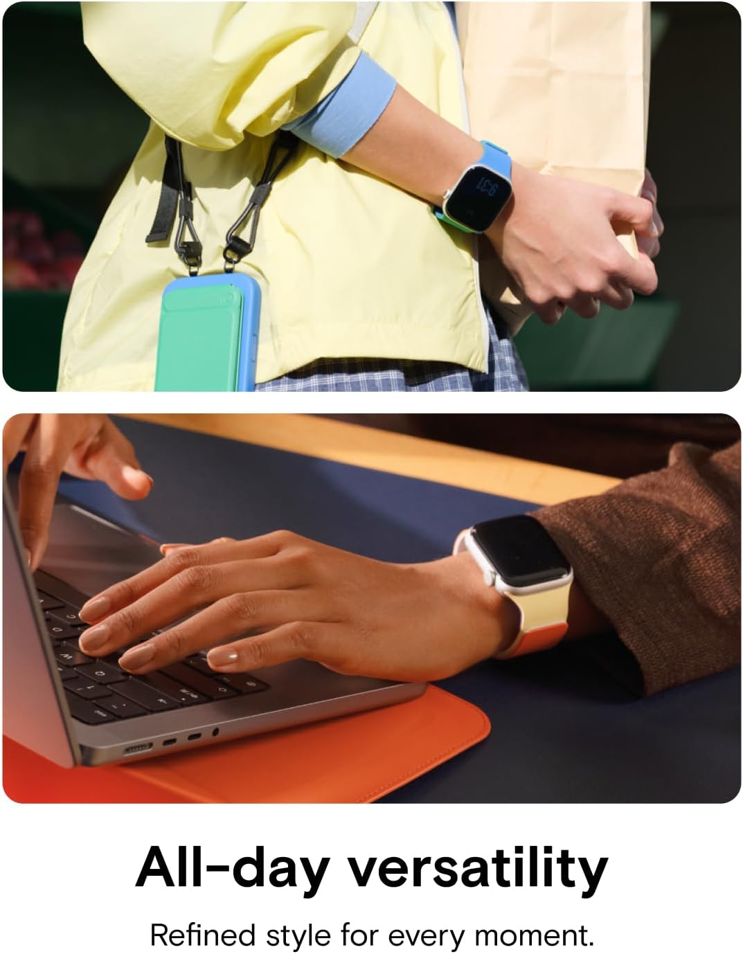 Detalle de MOFT Snap Duo magnetic Apple Watch bands (Duo-Colour) with soft textured silicone