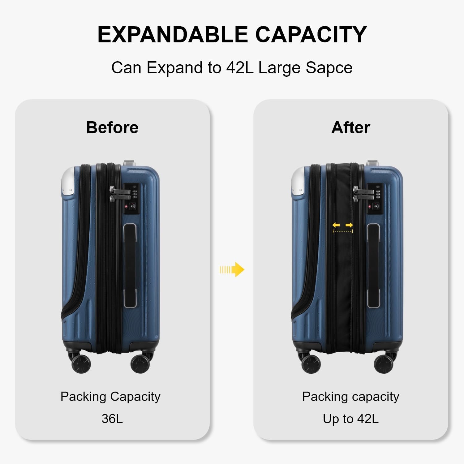 Thumbnail 3 de LEVEL8 Grace 20 Inch Carry On Luggage