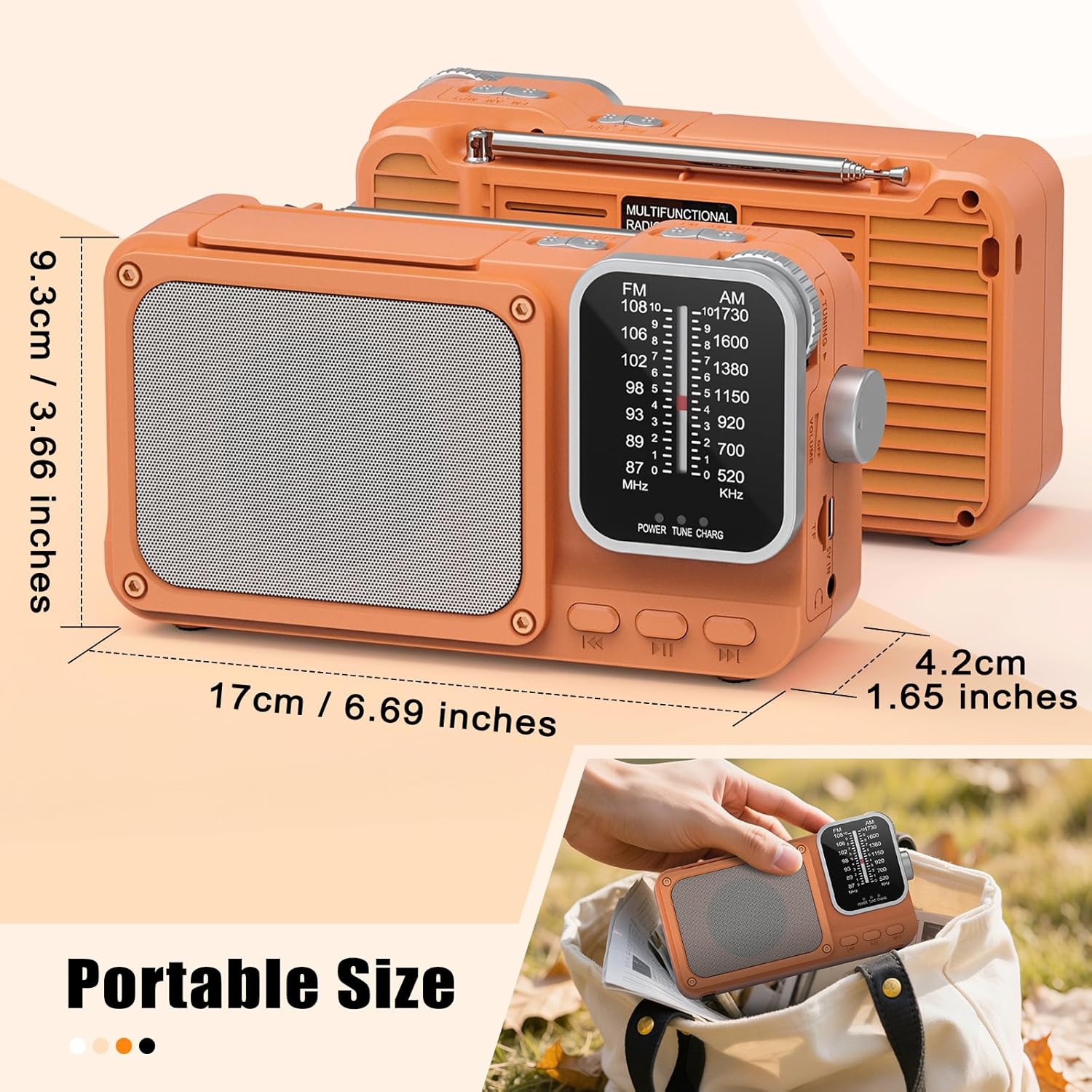 Thumbnail 1 de Radio Portátil Mini AM/FM Bluetooth 2400 mAh