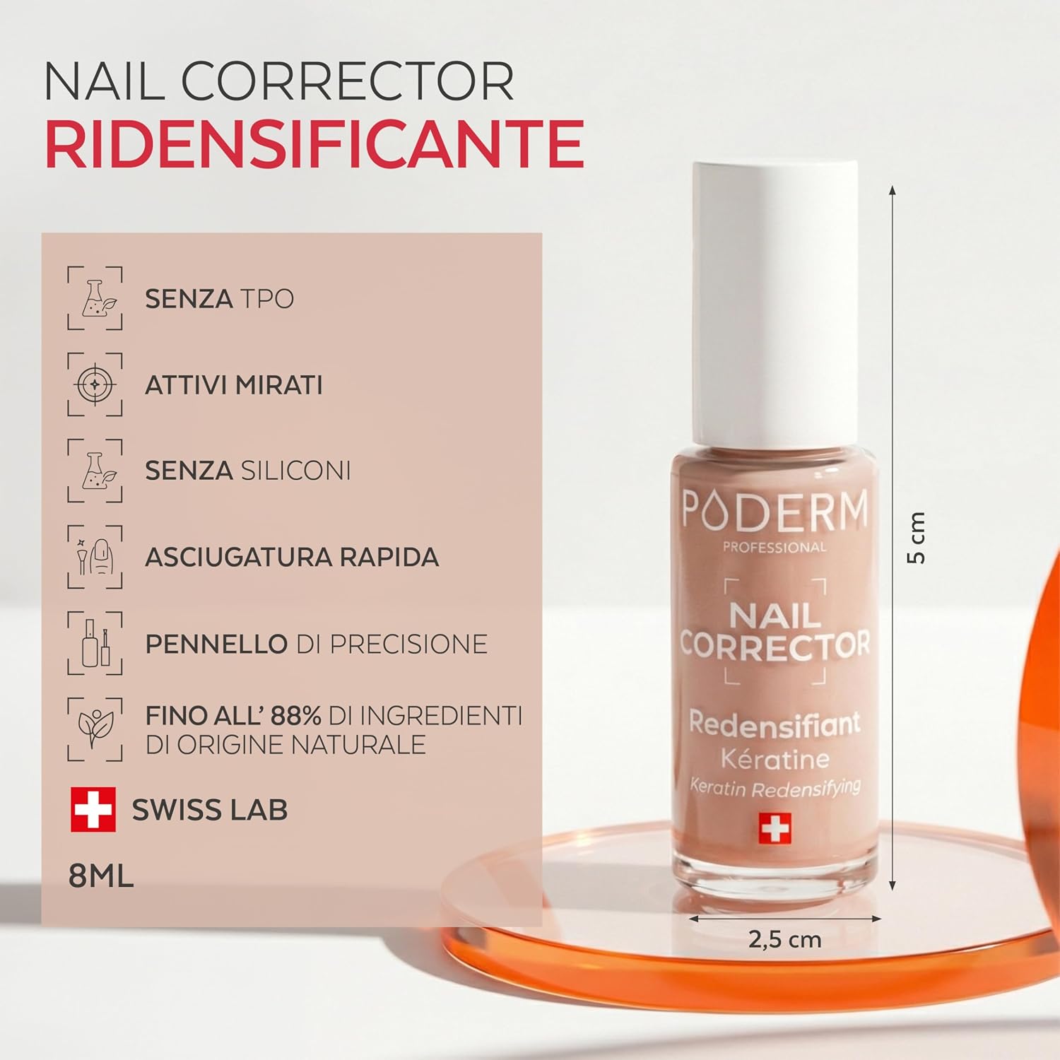 Thumbnail 4 de PODERM Smalto Trattamento Unghie Cheratina – Rinforza e Finish Nude Naturale (8 ml)