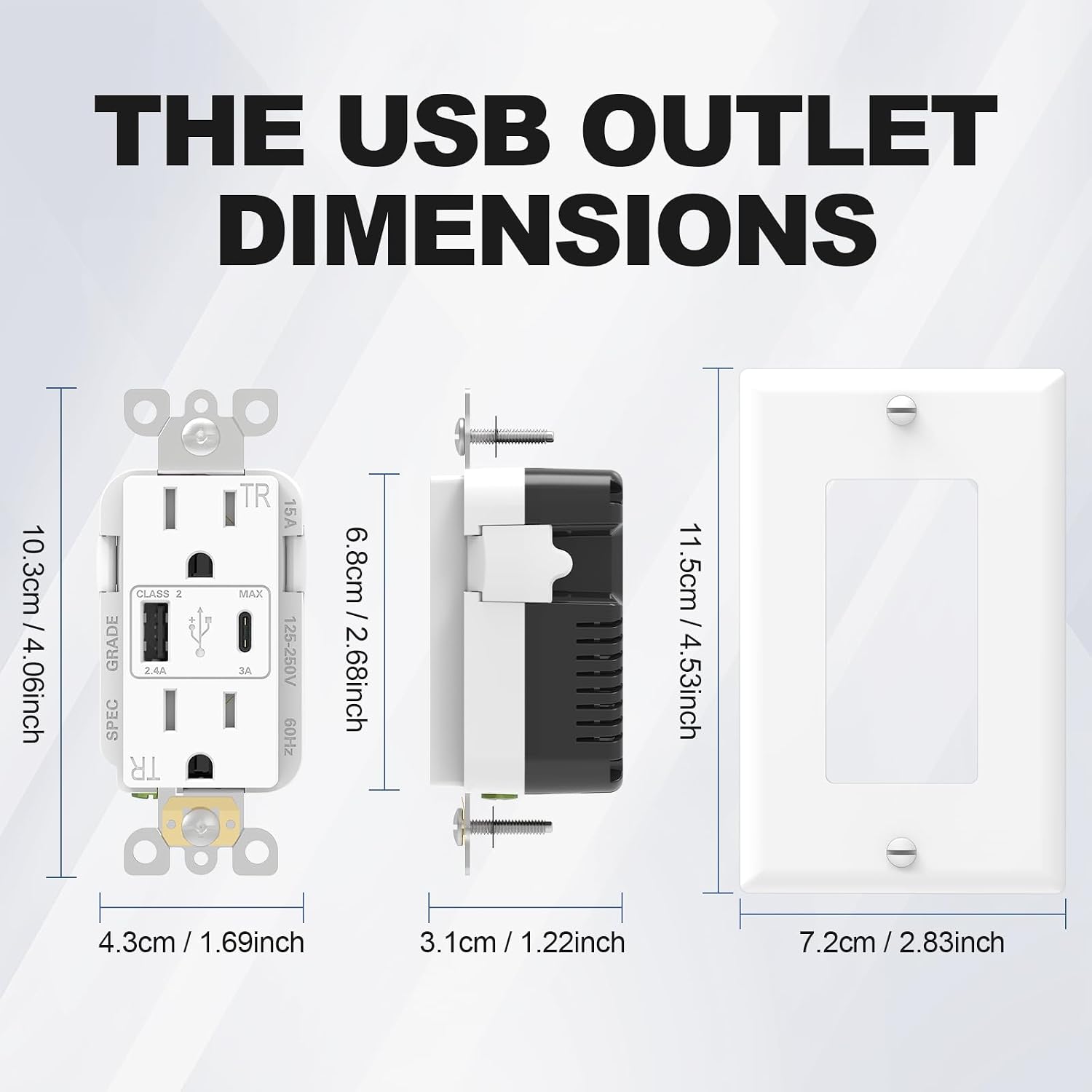 Thumbnail 3 de ThunderWay 6Y520C-2151-W-1PK USB Wall Outlet, 21W USB-C/USB-A, 10-Pack