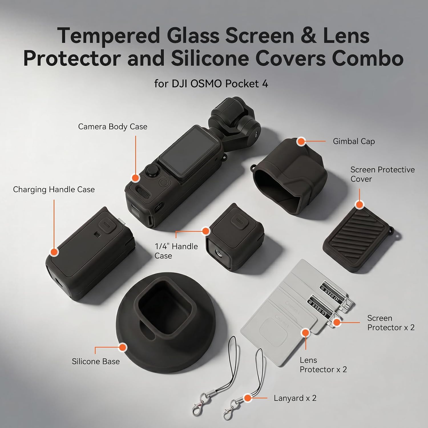 Detalle de AMAZEAR Silicone Case + Complete Protective Kit for DJI OSMO Pocket 4 (Black)