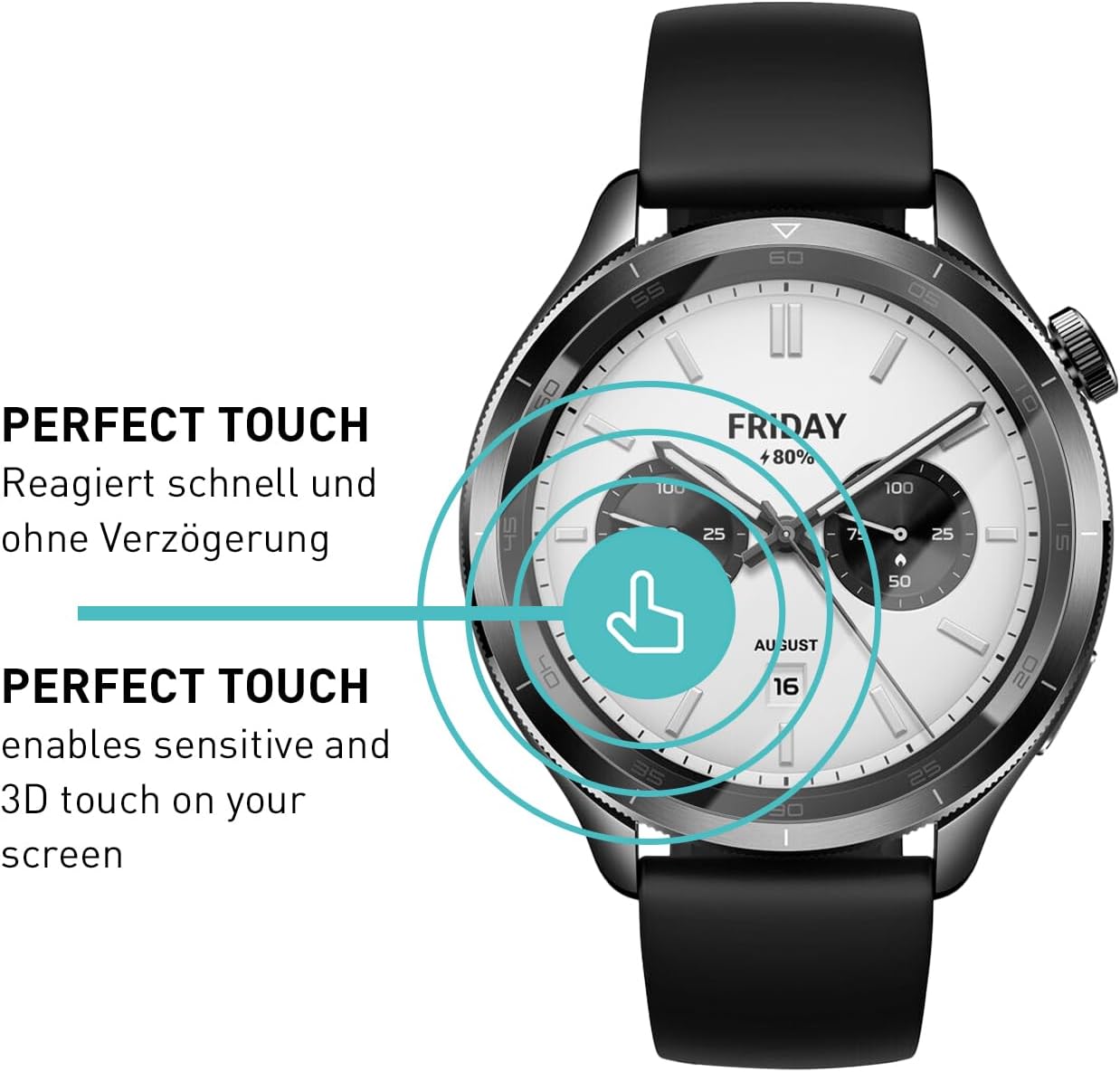 Thumbnail 3 de SmarTect Glass Screen Protector for Xiaomi Watch S4, 3-Pack, 0.3 mm 9H