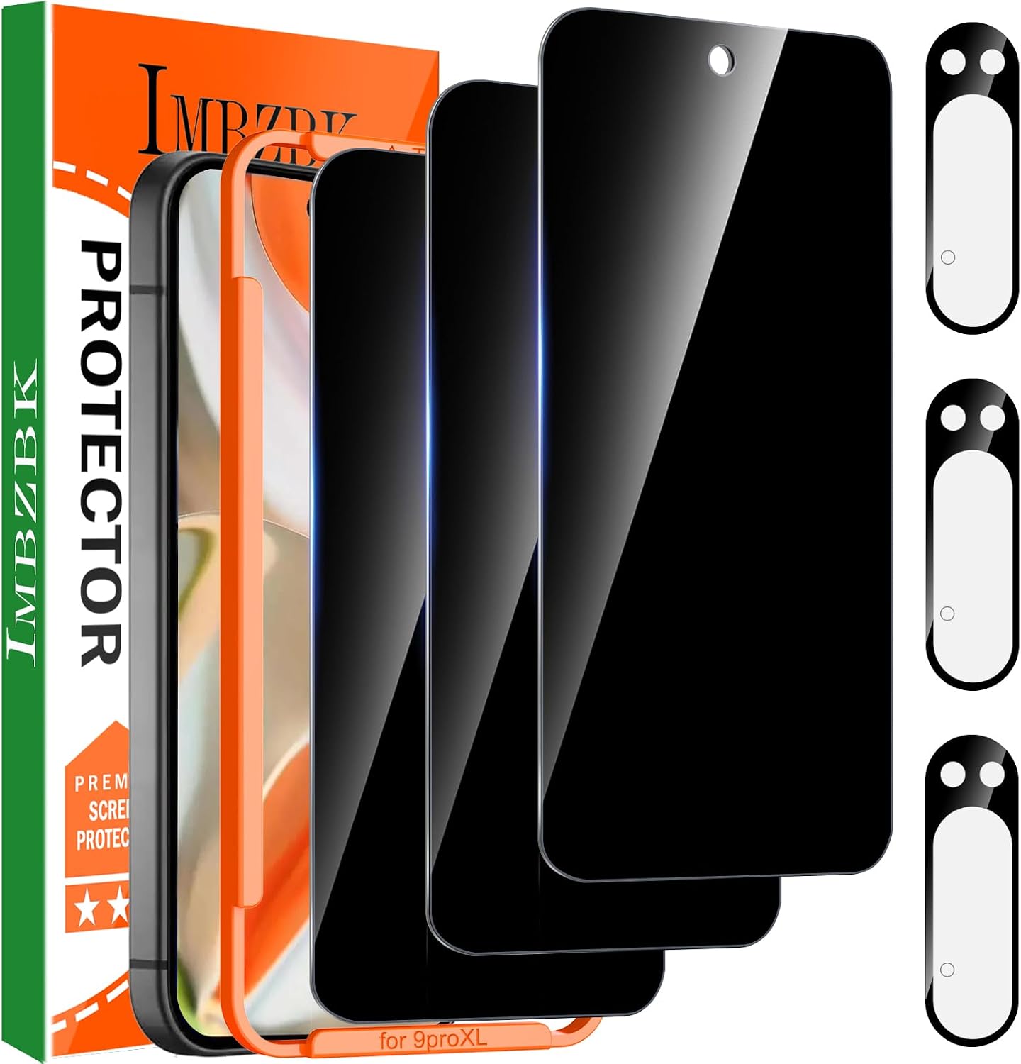 Detalle de IMBZBK Screen Protector for Pixel 9 Pro XL, 25° Privacy Glass, 3+3 Pack