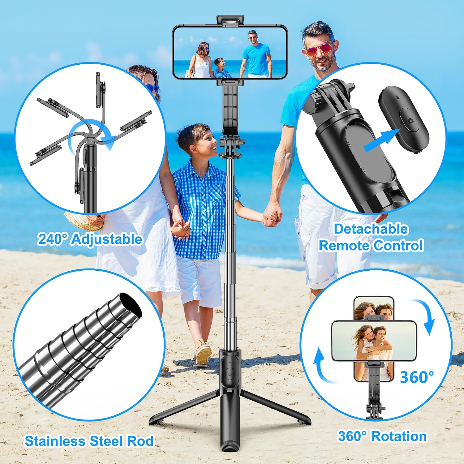 Detalle 2 de SelfieShow Extendable Selfie Stick Tripod