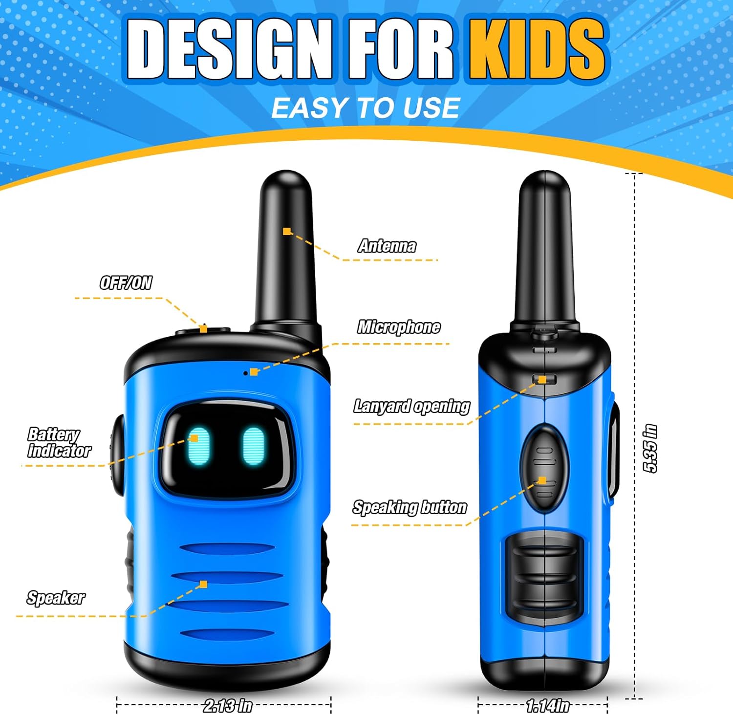Detalle de EUTOYZ Walkie Talkie for Kids 1km range 📟