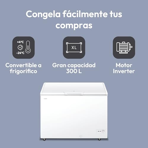 Detalle de Candy CCHH 3012E: Congelador arcón horizontal 300 L con bomba de inverter y cerradura
