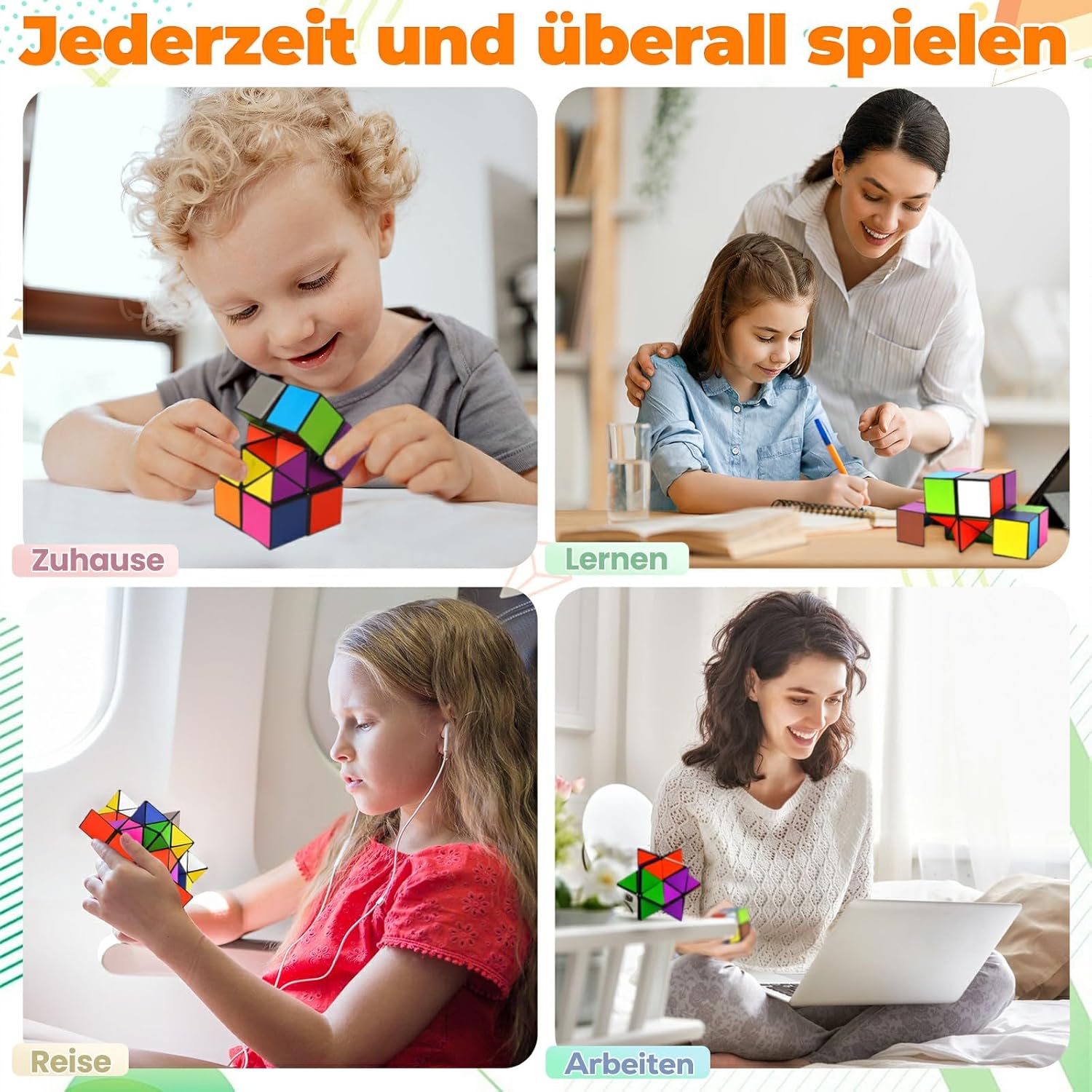 Thumbnail 5 de Euclidean Cube Euclidean Cube Sternenwürfel Zauberwürfel-Set – Verwandlungswürfel aus ABS, 5,5 cm