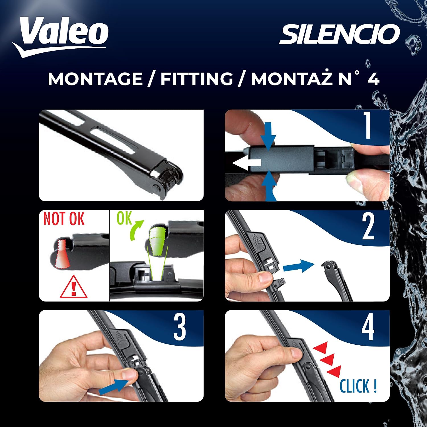 Thumbnail 3 de Valeo Silencio Kit de 2 Balais d'Essuie-Glace plats VF352 – Avant 550 mm