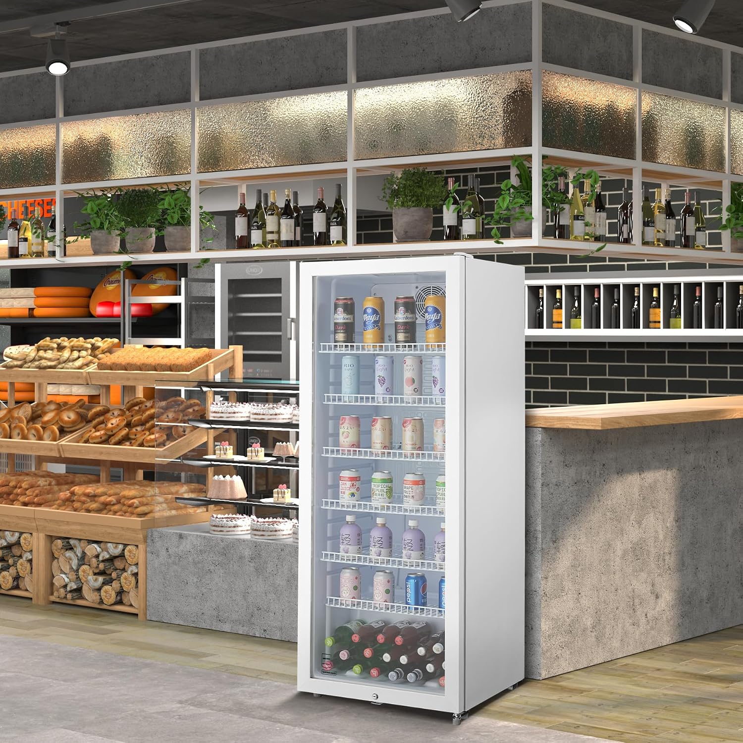 Detalle de METRO Professional GSC4240: Frigorífico para bebidas con puerta de cristal, 237 L, 4–18 °C