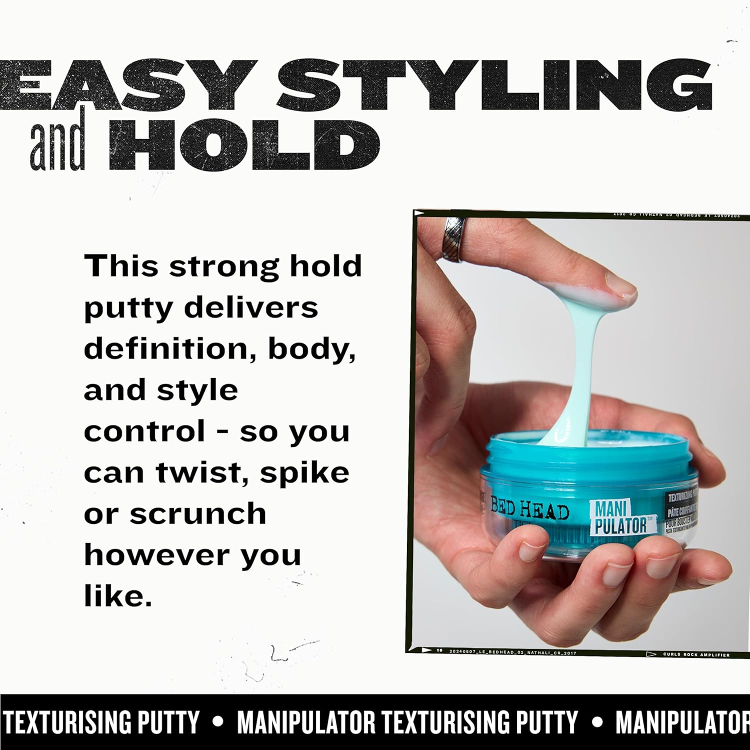 Detalle 2 de Bed Head by TIGI Manipulator Texturpaste – stark halt, natürliche Optik (57 g)