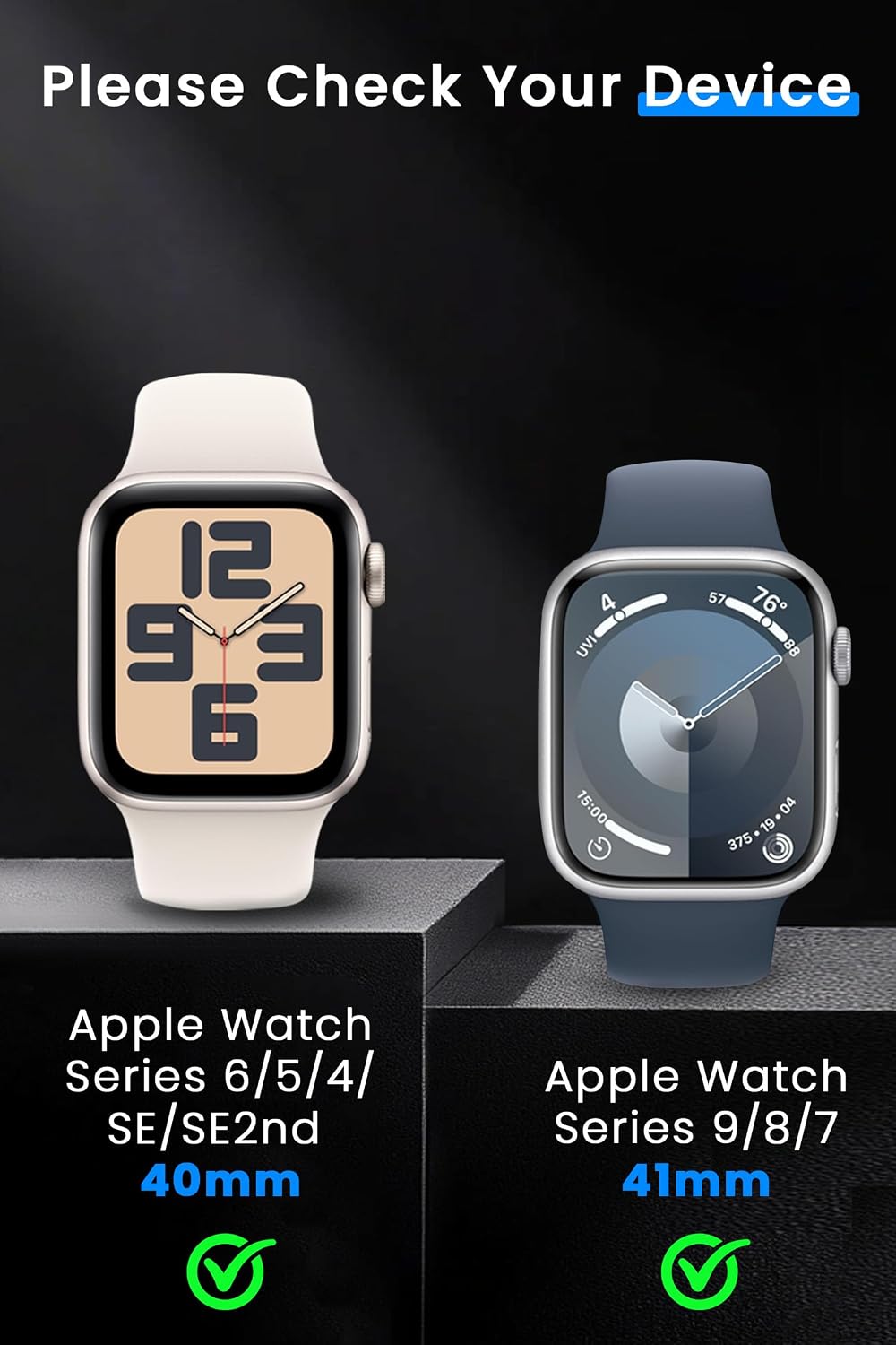 Detalle de Yaekea 6 Pack Screen Protector for Apple Watch Series 9/8/7 (41mm) and Series 6/5/4/SE/SE2nd (40mm)