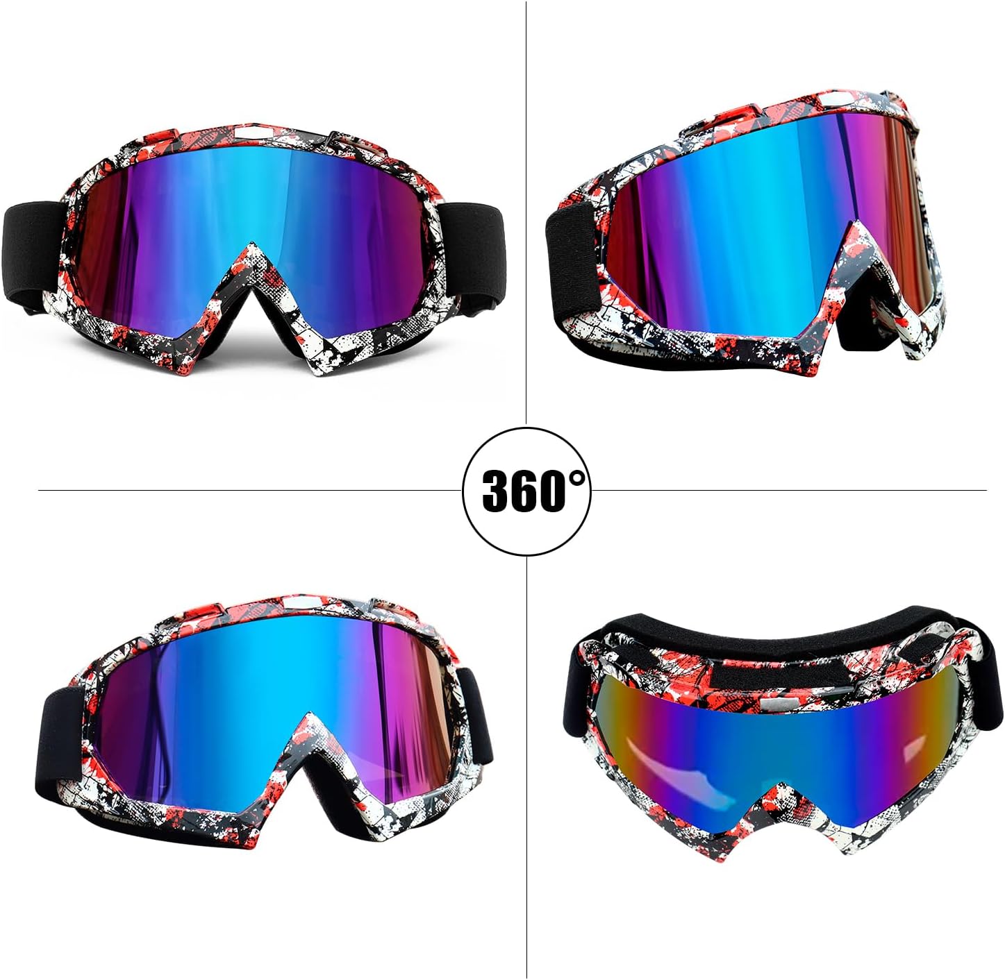Thumbnail 2 de FMY motocross & dirt bike goggles with UV400 anti-scratch PC lens and anti-fog airflow