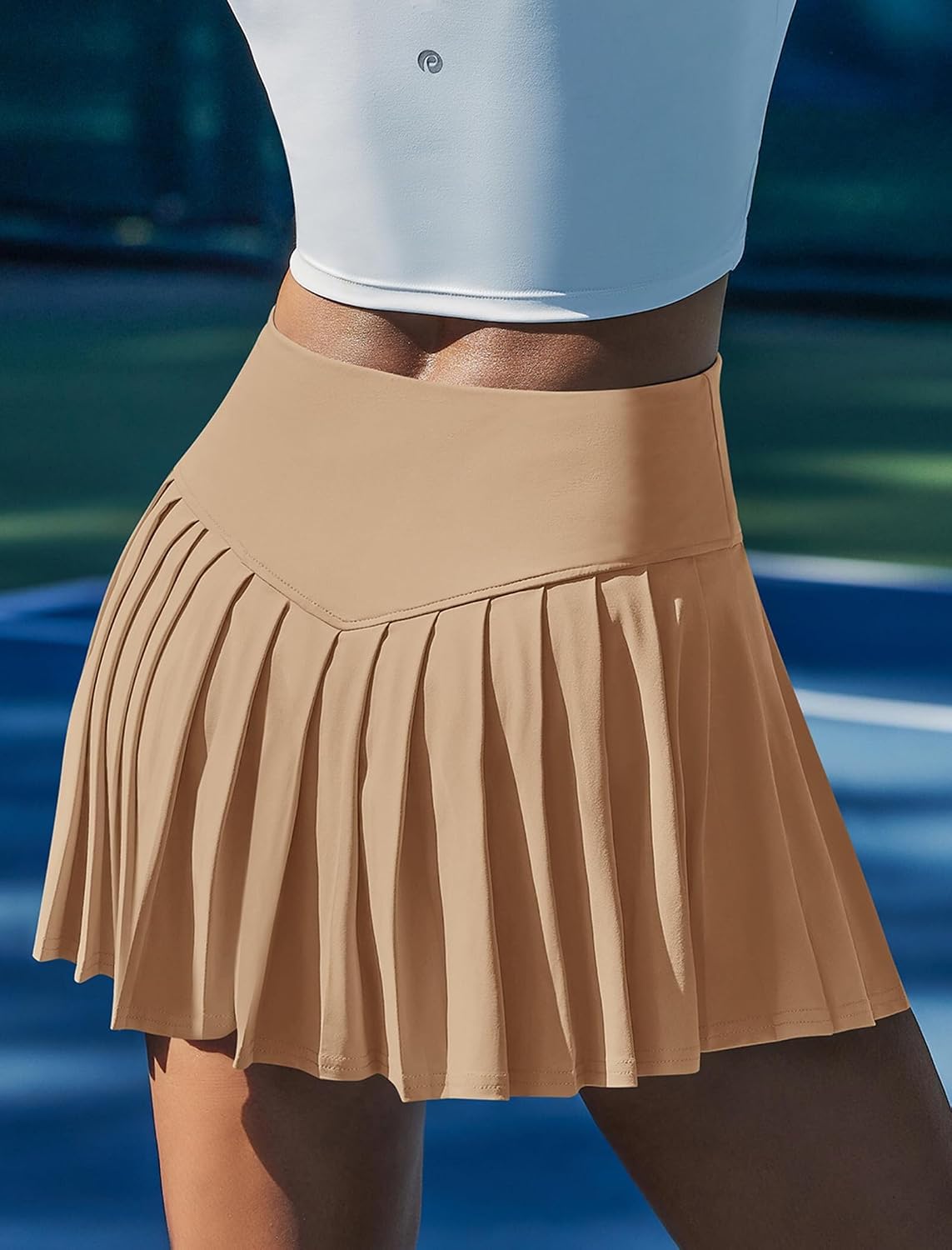 Detalle 2 de Jupe de tennis plissée taille haute PINSPARK pour femme (jupe-short) avec protection UV