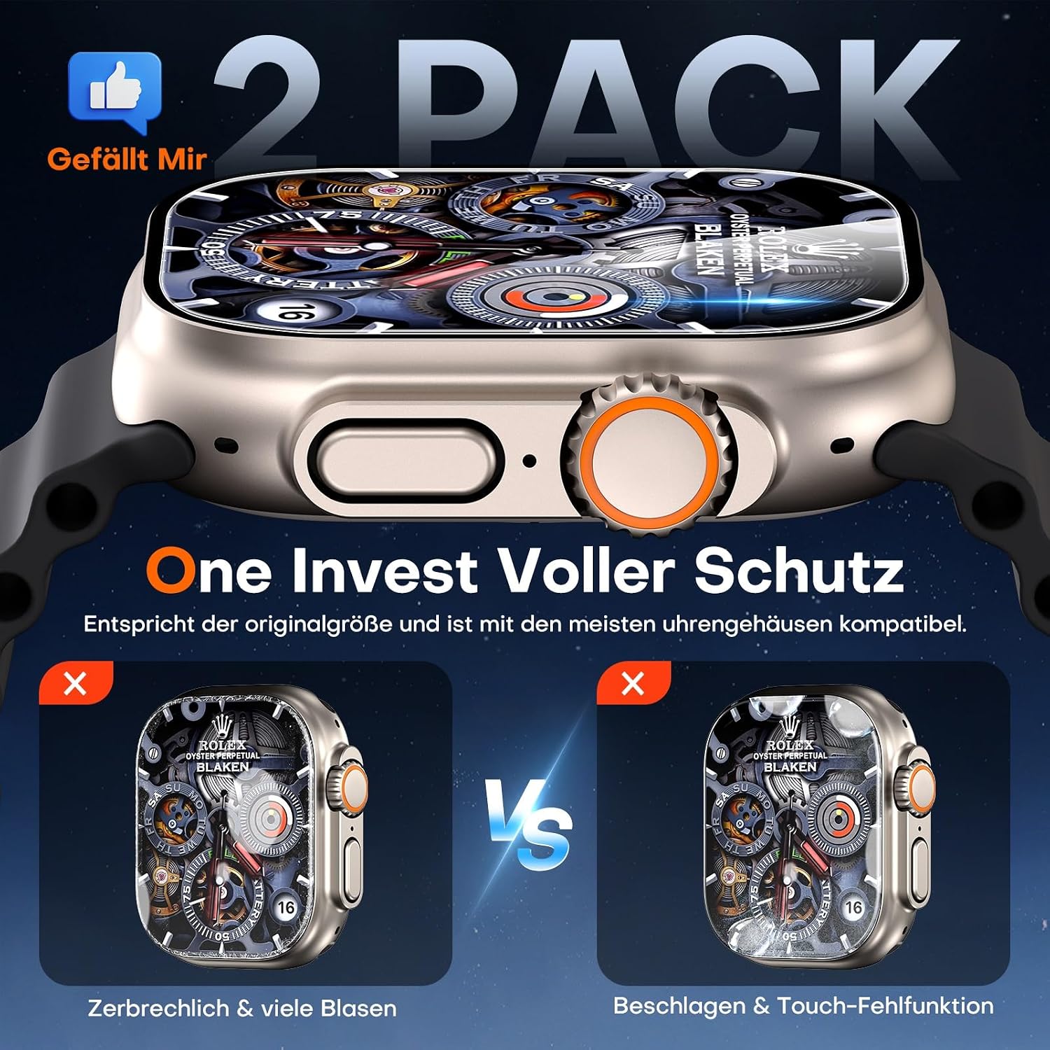 Thumbnail 3 de TAURI 3 in 1 Panzerglas 49mm für Apple Watch Ultra 3/2/1