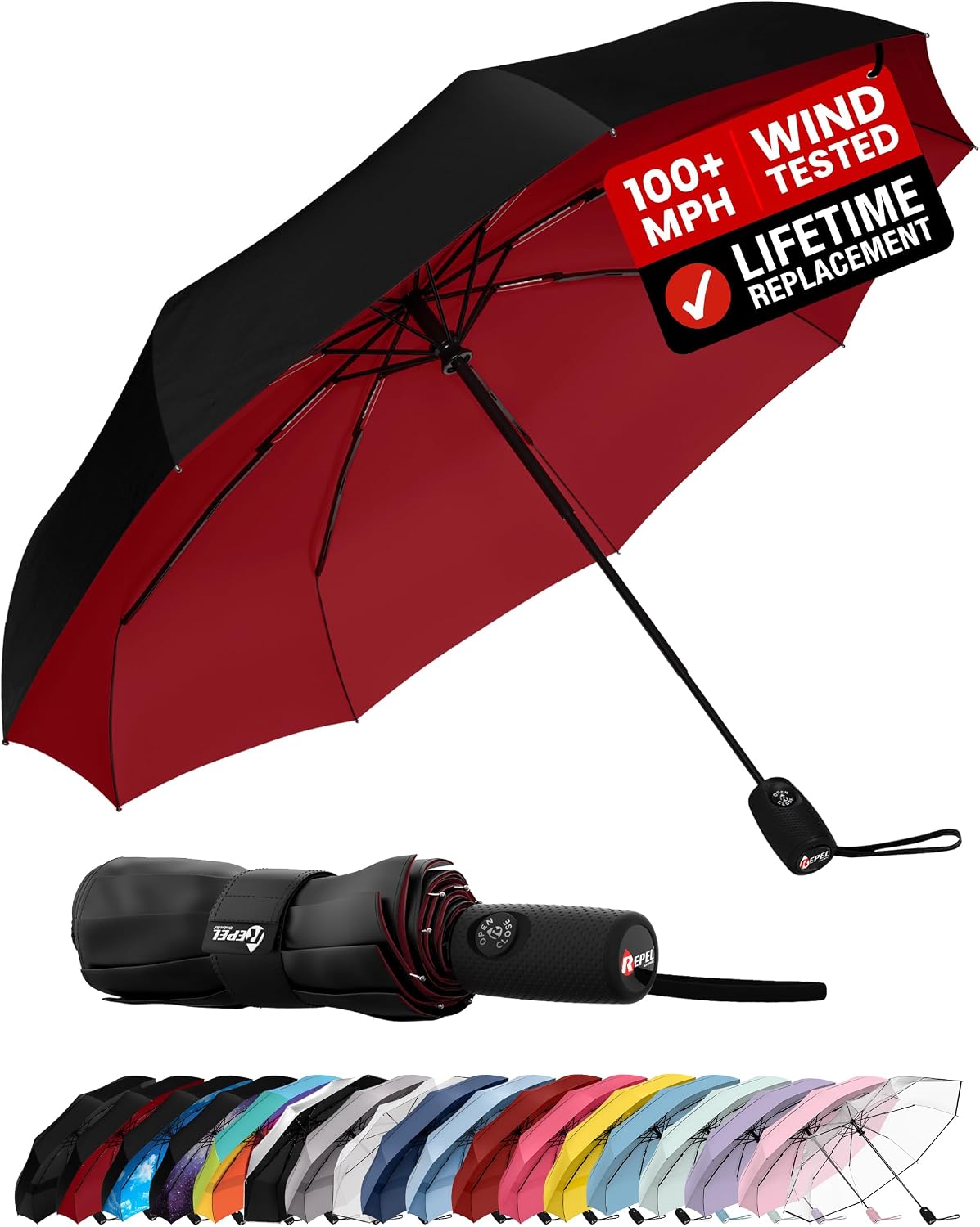 Detalle de Repel Travel Umbrella, 11.5-Inch Folded