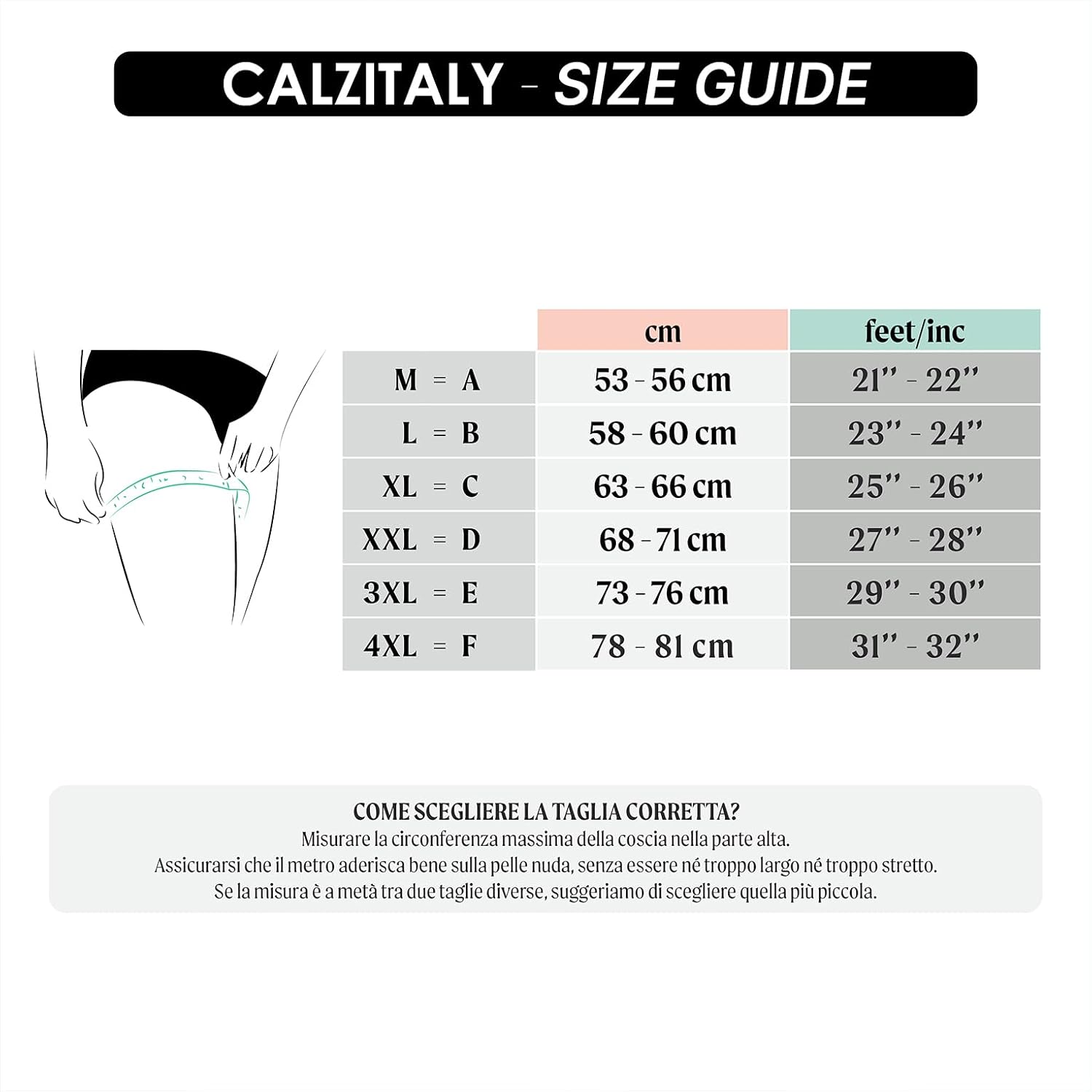 Detalle de CALZITALY Bande Anti Sfregamento Lisce | Fasce Elastiche per Sfregamento Cosce Curvy – Nero/Naturale
