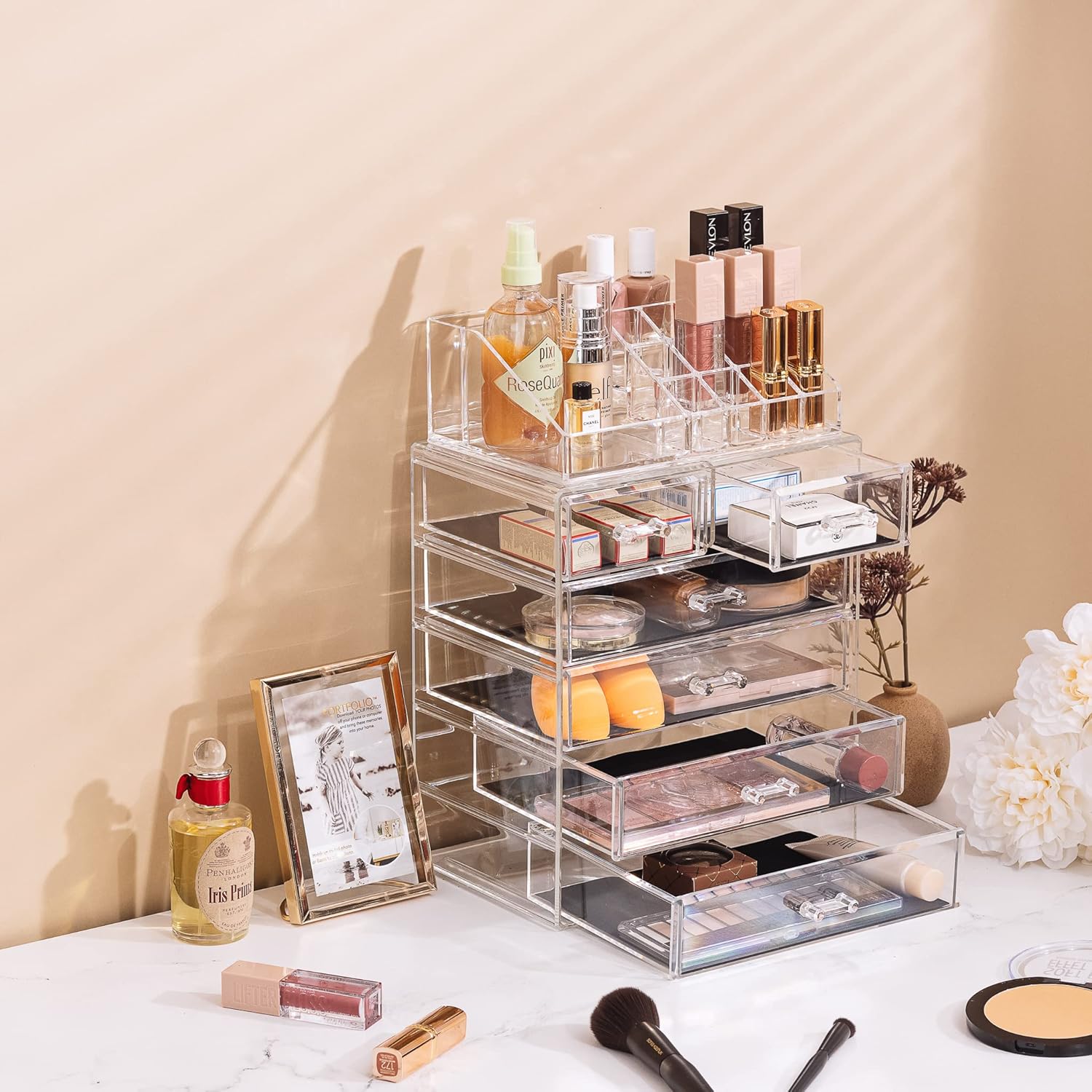 Thumbnail 4 de Sorbus Acrylic Makeup Organizer Set: 6-Drawer Vanity Storage for Cosmetics, Brushes, and Jewelry