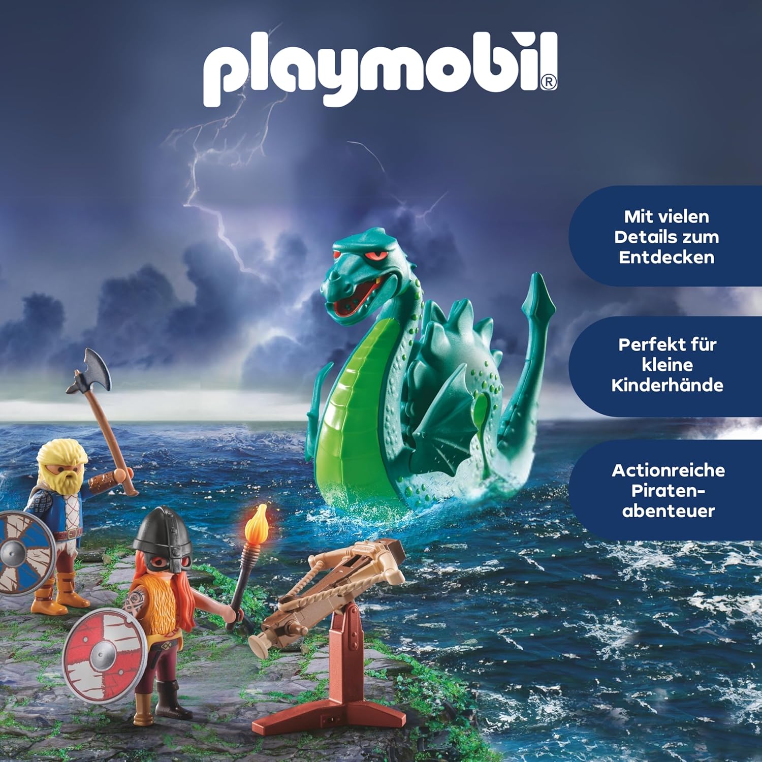 Thumbnail 2 de PLAYMOBIL 71830 Wikinger mit Seeungeheuer – Lernspielzeug ab 4 Jahren