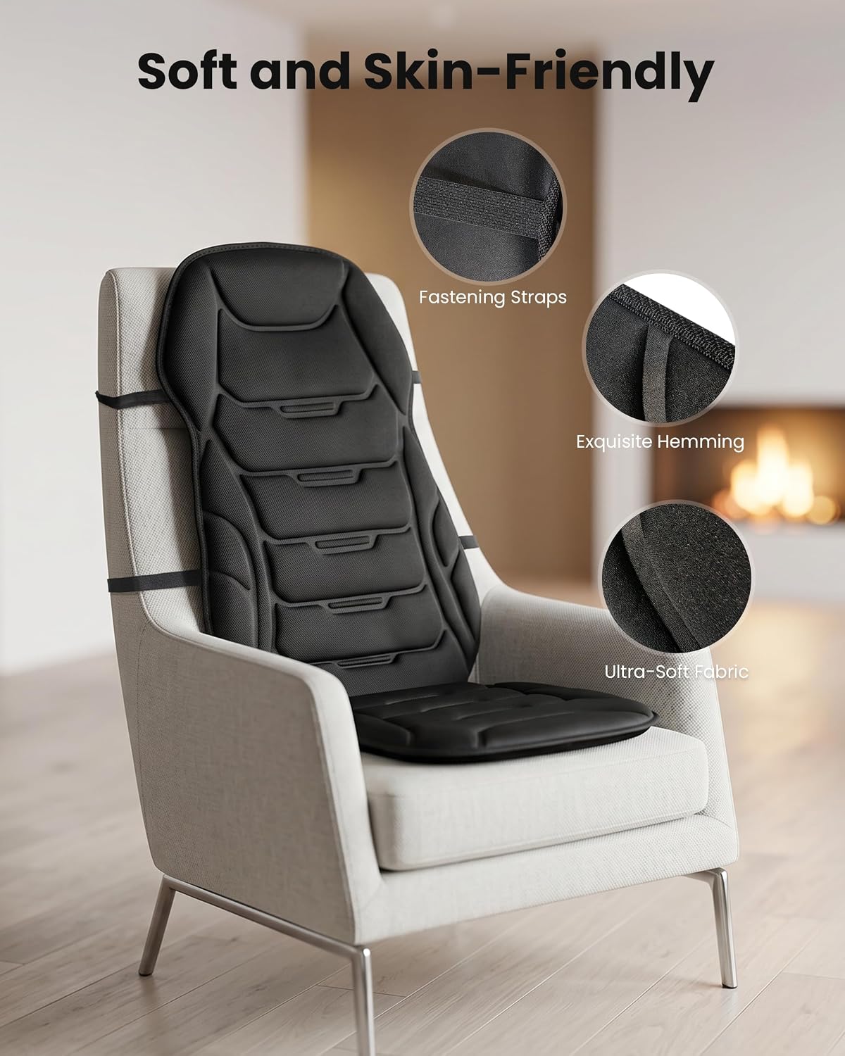 Detalle de COMFIER Massagesitzauflage mit Wärme – entspannende Massage für Rücken, Nacken und mehr