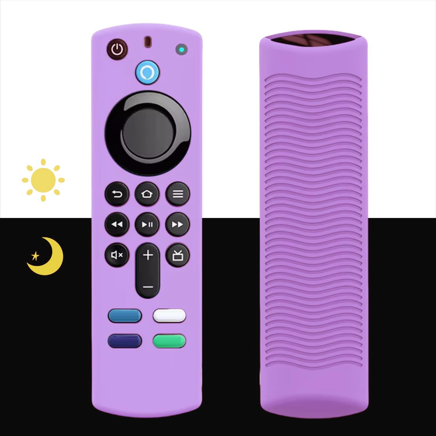 Thumbnail 1 de [2 Pack] Silicone Remote Cover for 3rd Gen 4K / HD Streaming Remote Controllers with Lanyard – Pink & Purple