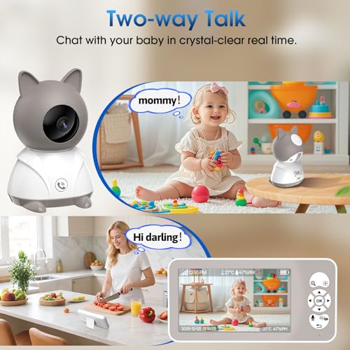 Thumbnail 5 de veorkide Cámara Vigilancia Bebe 2K/5” con PTZ 355°/60° y zoom 4X