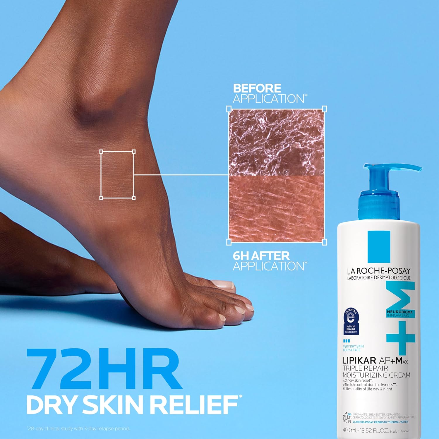 Detalle de La Roche-Posay Lipikar AP+MAX Triple Repair Body Cream: Deep Hydration for Extremely Dry Skin