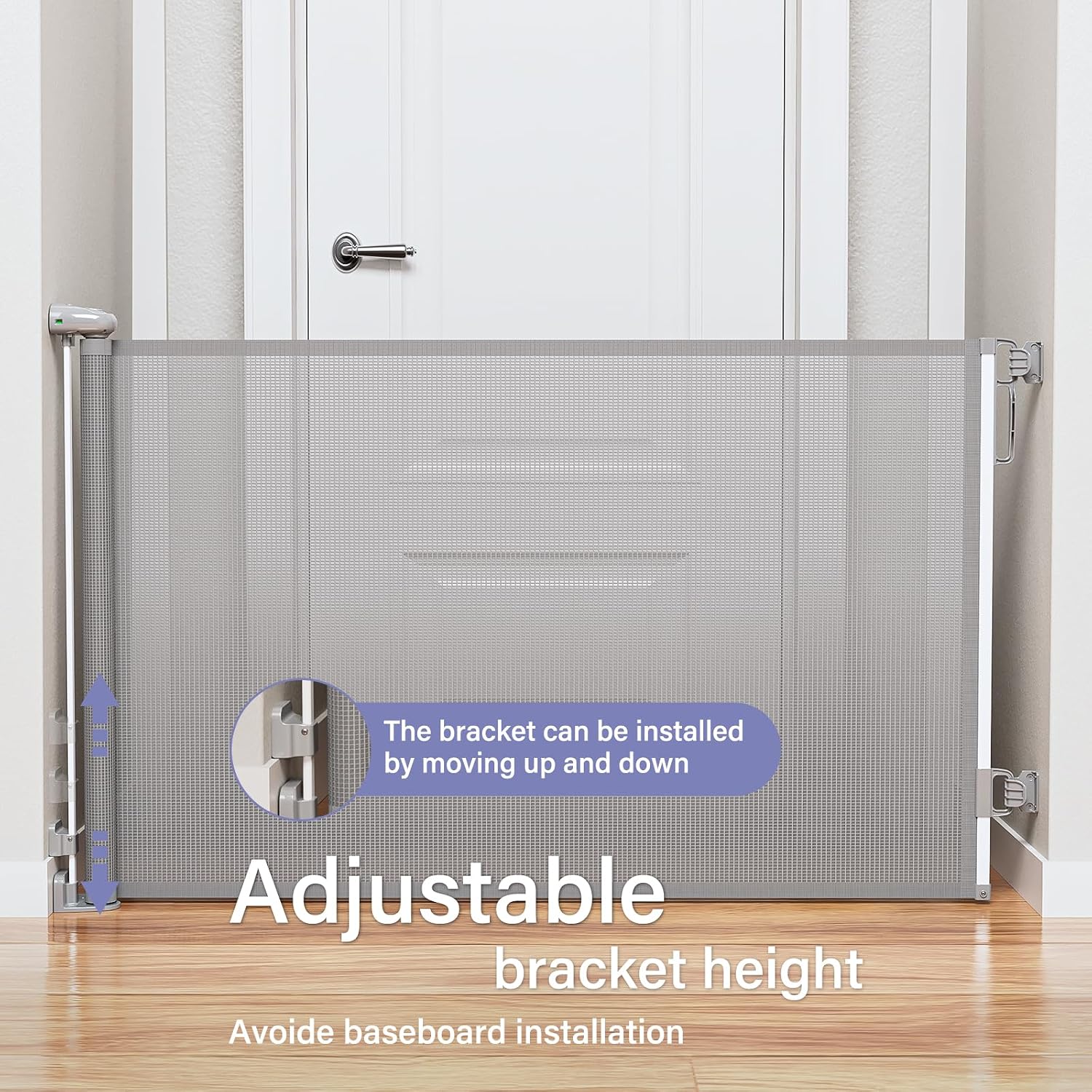 Detalle 2 de probebi SG023 Retractable Baby Gate, Up to 54" Wide and 34" Tall