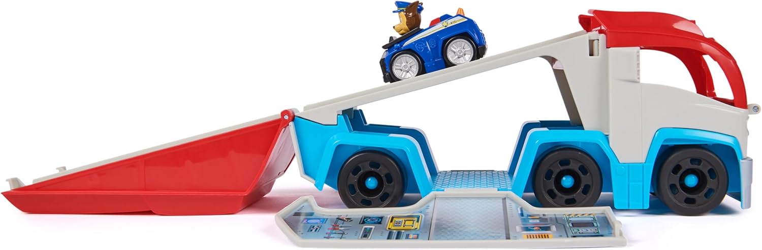 Detalle de Paw Patrol Pat Patrouille Pup Squad : Patrouilleur Chase (camion + voiture figurine)