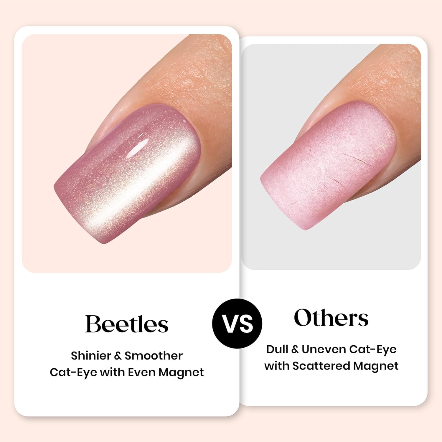 Thumbnail 6 de Beetles X Press Plus Cat Eye Nails “Galaxy Aurora” – 7-Color Short Square Press-On Set (224 pcs, 16 sizes)